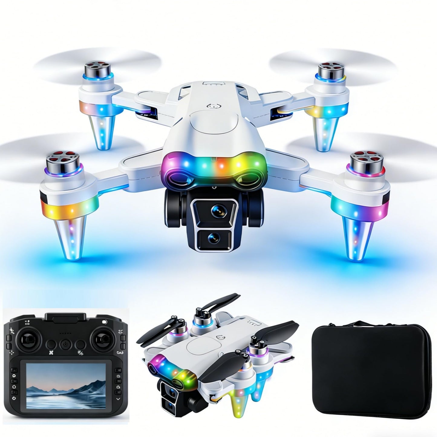 Drones for Kids 8-12 – Drone with camera for kids & Beginners,Kids drone with Fancy LED Lights, 4.3" Built-In FPV Screen, Three Batteries, Perfect Holiday & Birthday Gift, Indoor & Outdoor Quadcopter Toy