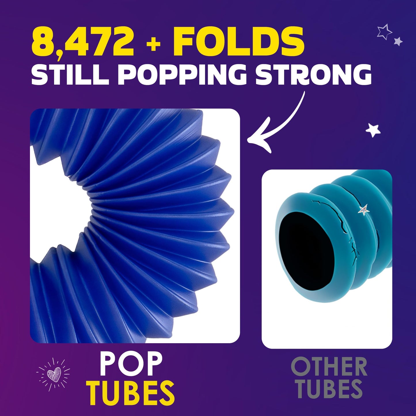 Nutty Toys Jumbo Pop Tubes - 8-Pack XL Sensory Toys - Creative STEM Learning for Kids - Connect & Pop! Top ADHD Autism Fidget 2026, Best Boy & Girl Easter Essentials & Easter Basket Stuffers Gift Idea