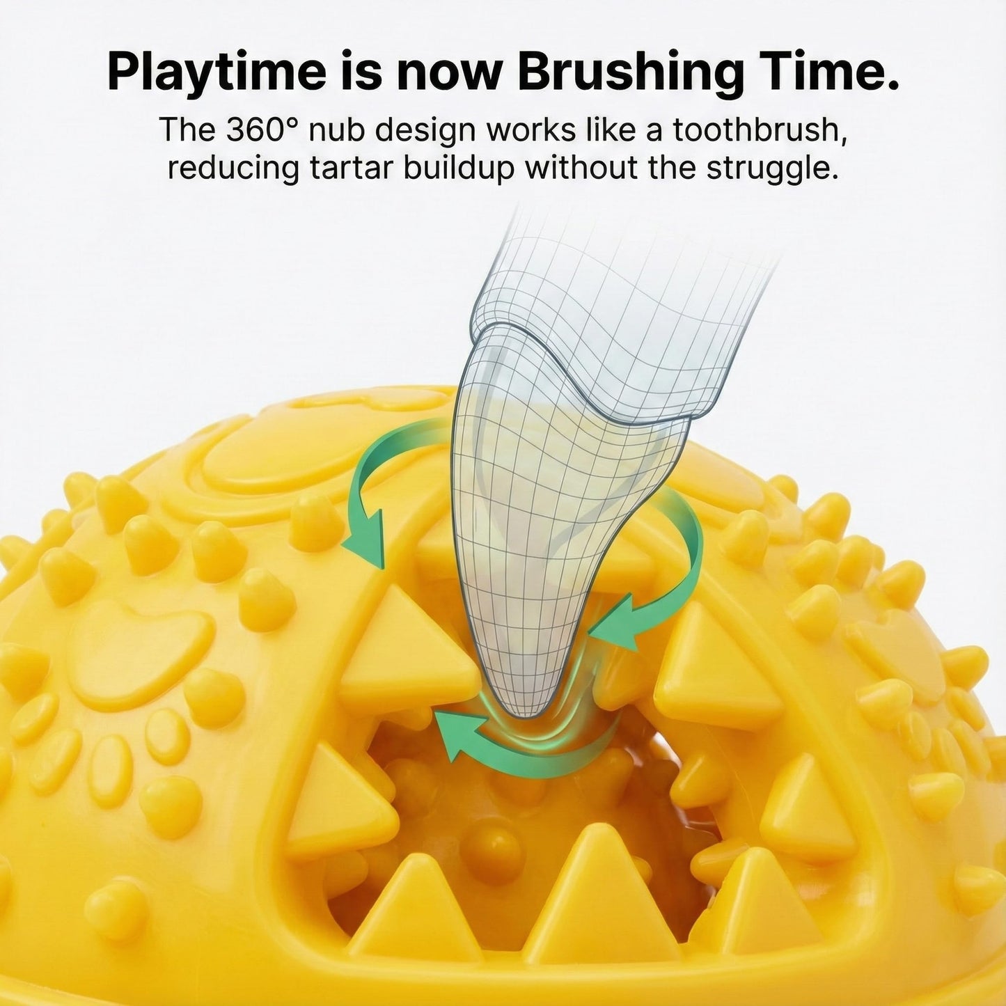 Argoswags Spiky Dog Ball with Internal Bell - Rigid TPR Durable Fetch Toy - Squeakless Rattle Sound - Hard Textured Dental Surface for Teeth Cleaning & Medium Large Breeds (3-Versions-in-1)