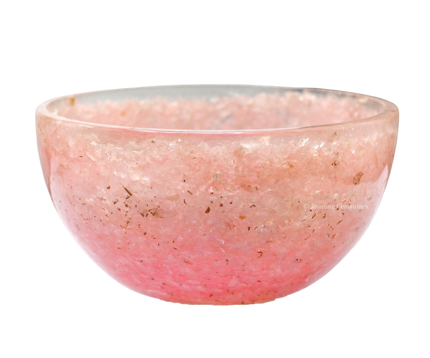 Amazing Gemstone Rose Quartz Orgonite Orgone Crystal Gemstone Bowl - 3" Orgonite Rose Quartz Crystal Bowl for Meditation, Crystals and Healing Stones Gift and Protection
