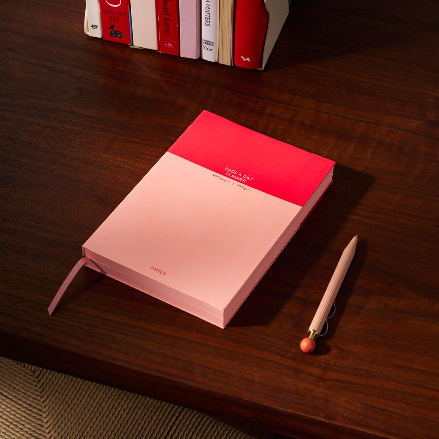 Papier Undated Daily Planner - Pink, 8.46"L x 6.02"W | Flexi-Cover Notebook Diary, Write Personal & Work To-Do Lists & Organize Priorities | Includes Day Per Page Checklist, Monthly Views & Gridded Notes Pages