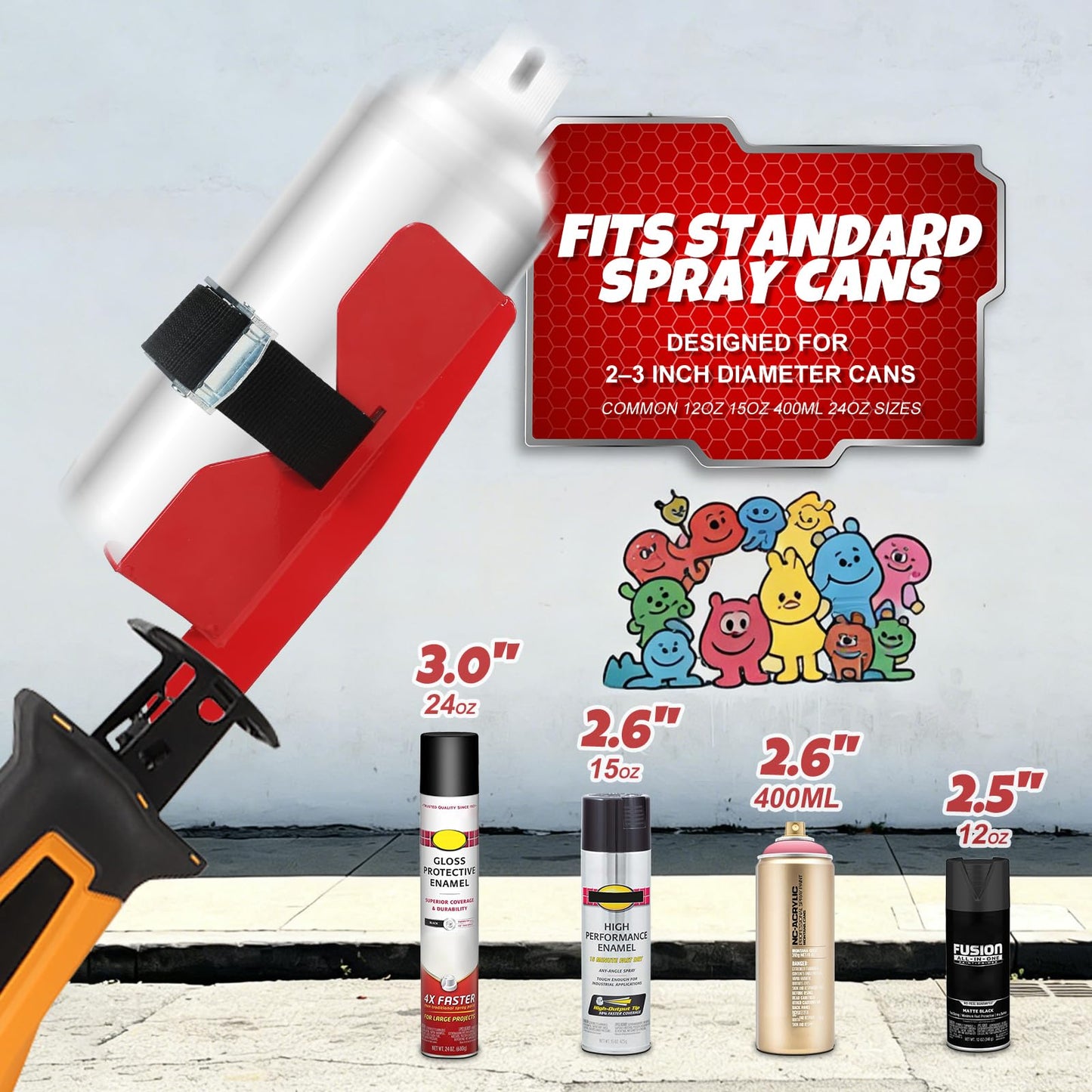 Nexigins Secure Spray Can Shaker Attachment Reciprocating Saw Holder Anti Slip Strap Stabilizer Mixing Tool