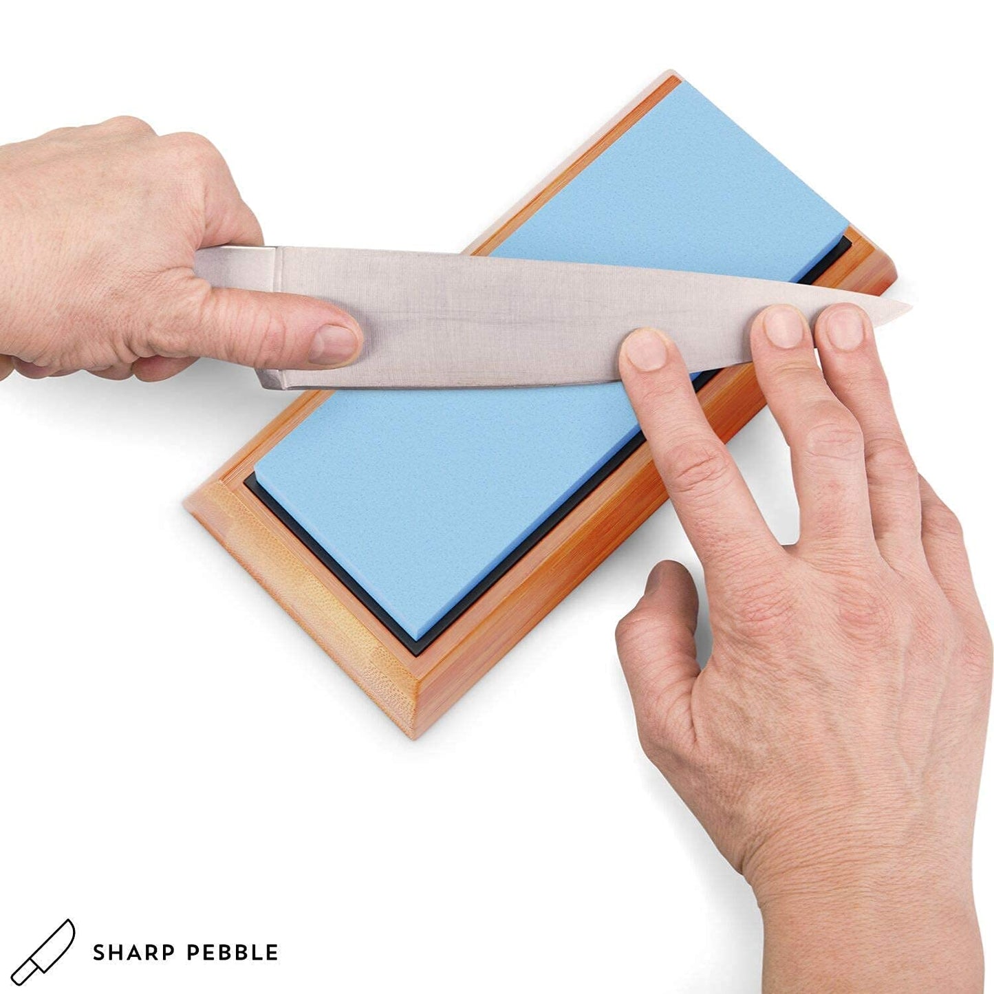 Sharp Pebble Extra Large Sharpening Stone Set - Whetstone Knife Sharpener Set - Grits 400/1000/6000 Waterstone, Flattening Stone & Angle Guide