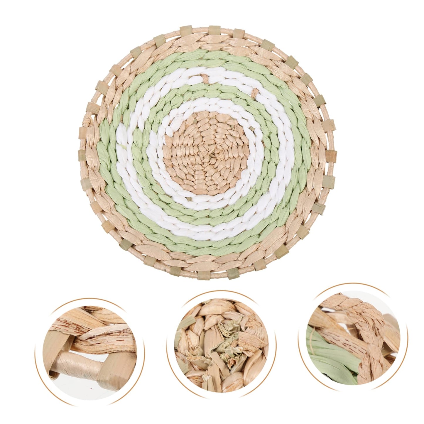 BESTOYARD Nordic Style Straw Wall Decoration 7.79 Inch Woven Hanging Pendant Boho Jute Wall Art for Bedroom Kitchen Home Decor