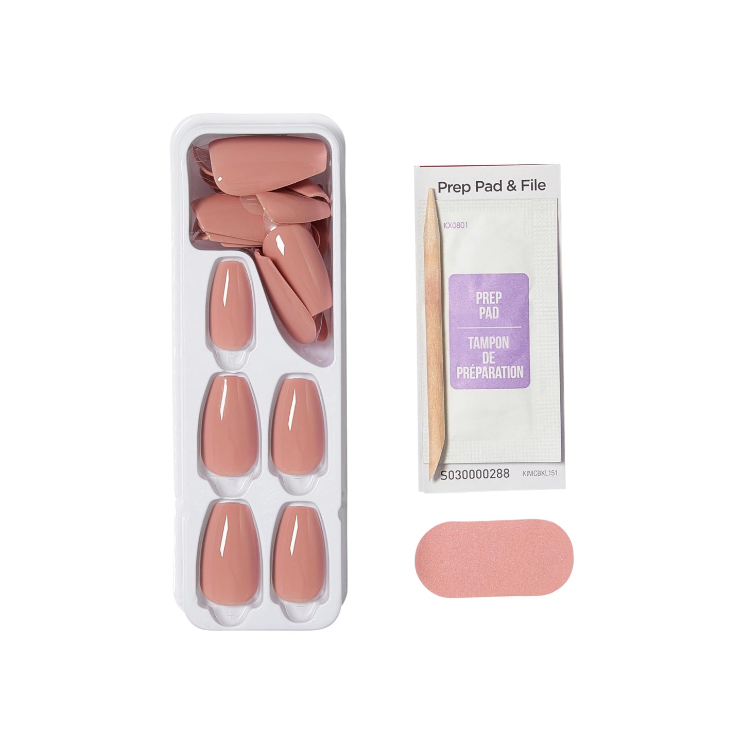 KISS Impress No Glue Mani 30 Pcs Press on Nails, Easy Apply, Hassle-Free Removal, Simple Peel & Press, Essential Tools Included, Prep Pad, 1 Manicure Stick, 1 Mini File (Magic U)