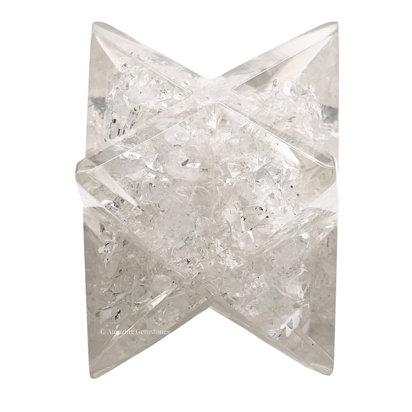 Amazing Gemstone 1 Pcs Clear Quartz Large Crystal Orgone Merkaba Star for Reiki Healing Meditation and Crystal Grid (Sharpest Edges)