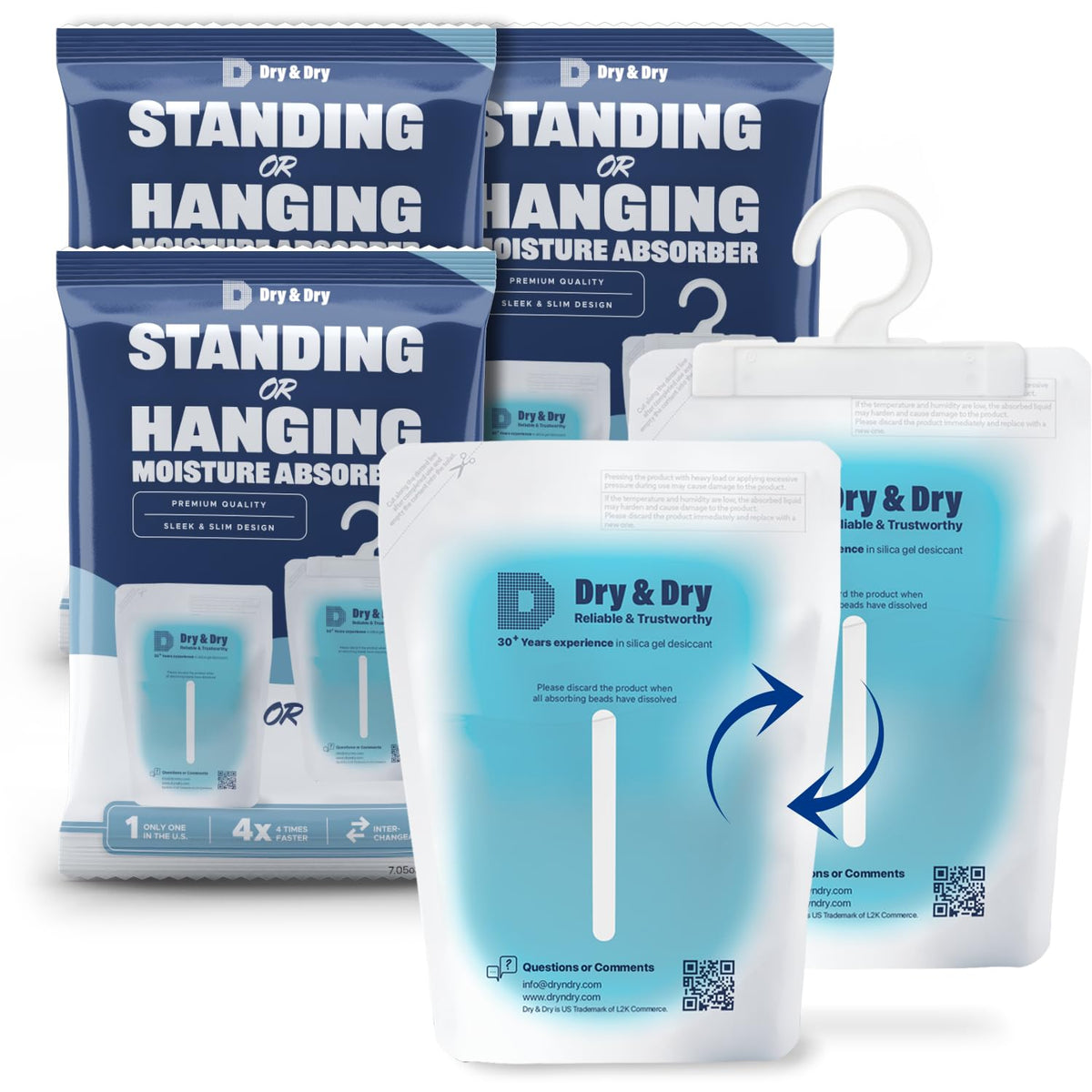 3 Packs Hybrid Moisture Absorbers & Musty Odor Eliminator Dehumidifier to Control Excess Moisture for Basements