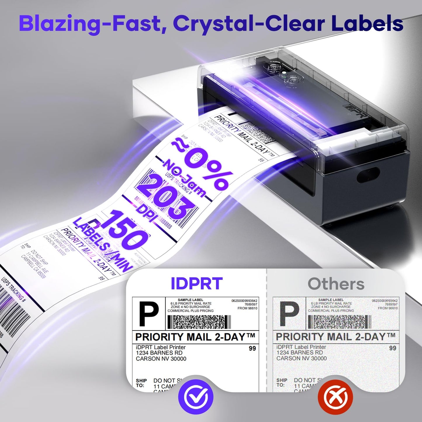 iDPRT Shipping Label Printer 4x6 Bluetooth Thermal Label Printer for Small Business and Shipping Package, Support Android, iPhone, Windows, macOS, Widely Used for Amazon, Shopify