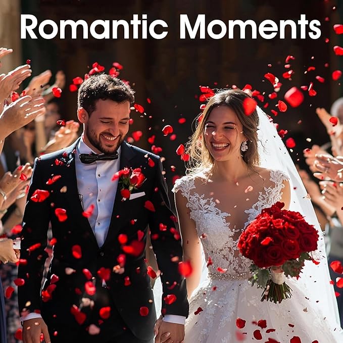 Fortunate Flowers Real Rose Petals Red for Wedding Table, 1.2oz/35g Preserved Red Forever Dried Flower Petals for Flower Girl Basket Romantic Night Wedding Proposal Centerpeice Shower Party Decor
