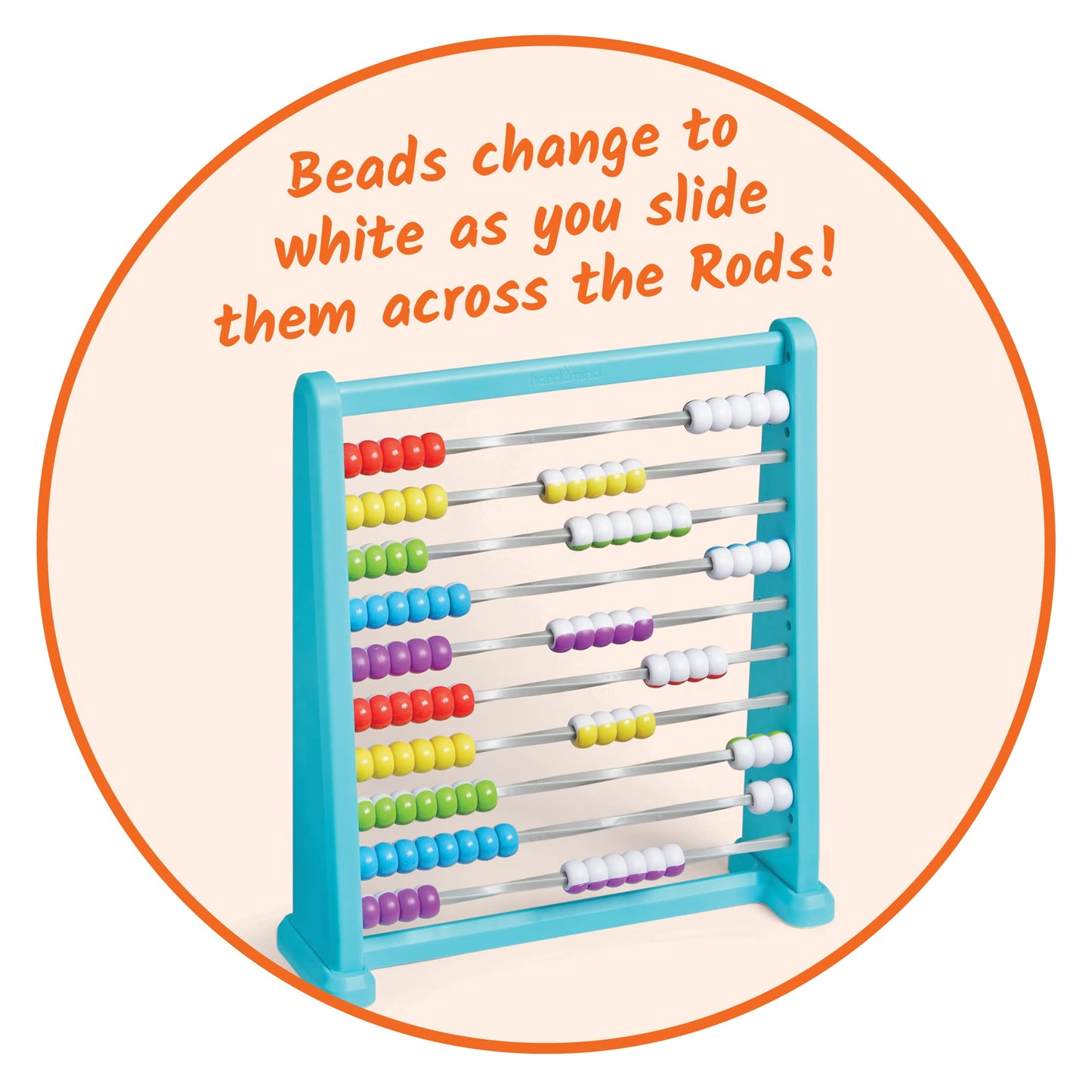 Hand2Mind Color Changing Plastic Abacus, Abacus for Kids, Math Manipulatives, Counting Rack, Educational Toys for Elementary Kids (Set of 1)