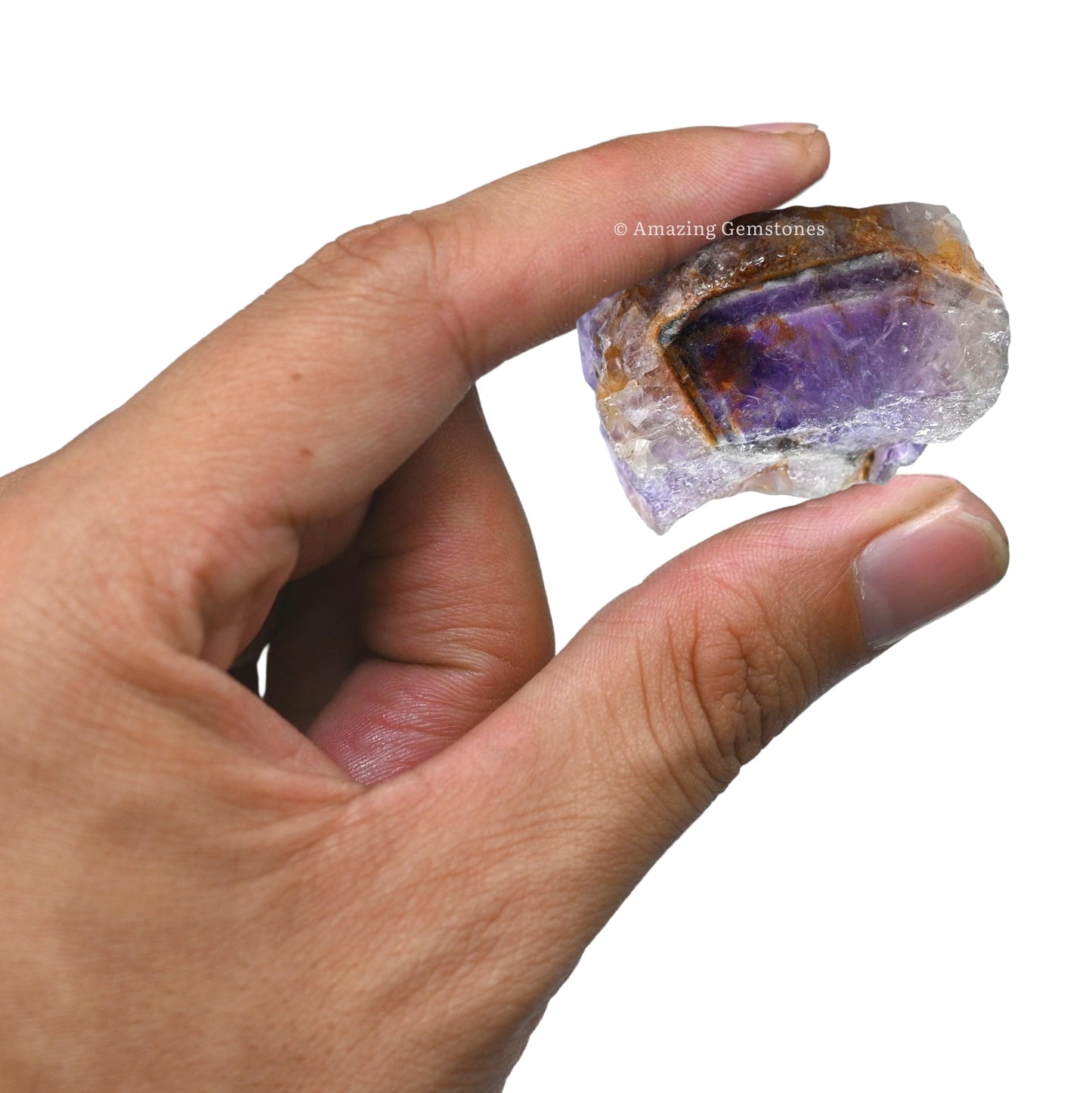 Amazing Gemstone Amethyst Chevron Raw Crystals and Healing Stones, Natural Rocks for Tumbling - DIY Raw Stones and Crystals, 2 Pieces