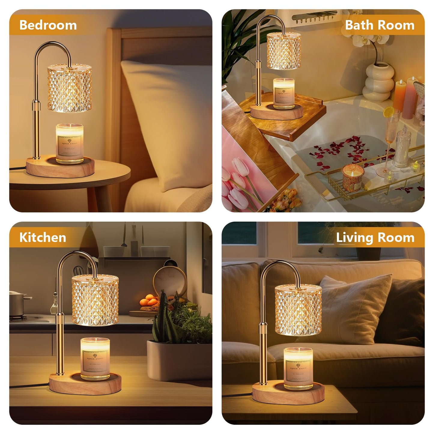 Engpure Candle Warmer Lamp with Timer & Dimmable – Elegant Wax Melter for Jar Candles, Auto-Off 2H/4H/8H Housewarming & Birthday Gift for Women/Mom, Home Decor Essentials