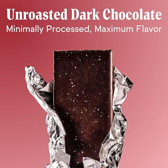 Raaka Pink Sea Salt Organic Dark Chocolate - 71% Cacao - Gourmet Dark Chocolate - Organic, Vegan, Gluten Free, Kosher | 1.8oz Bars, 12-Pack