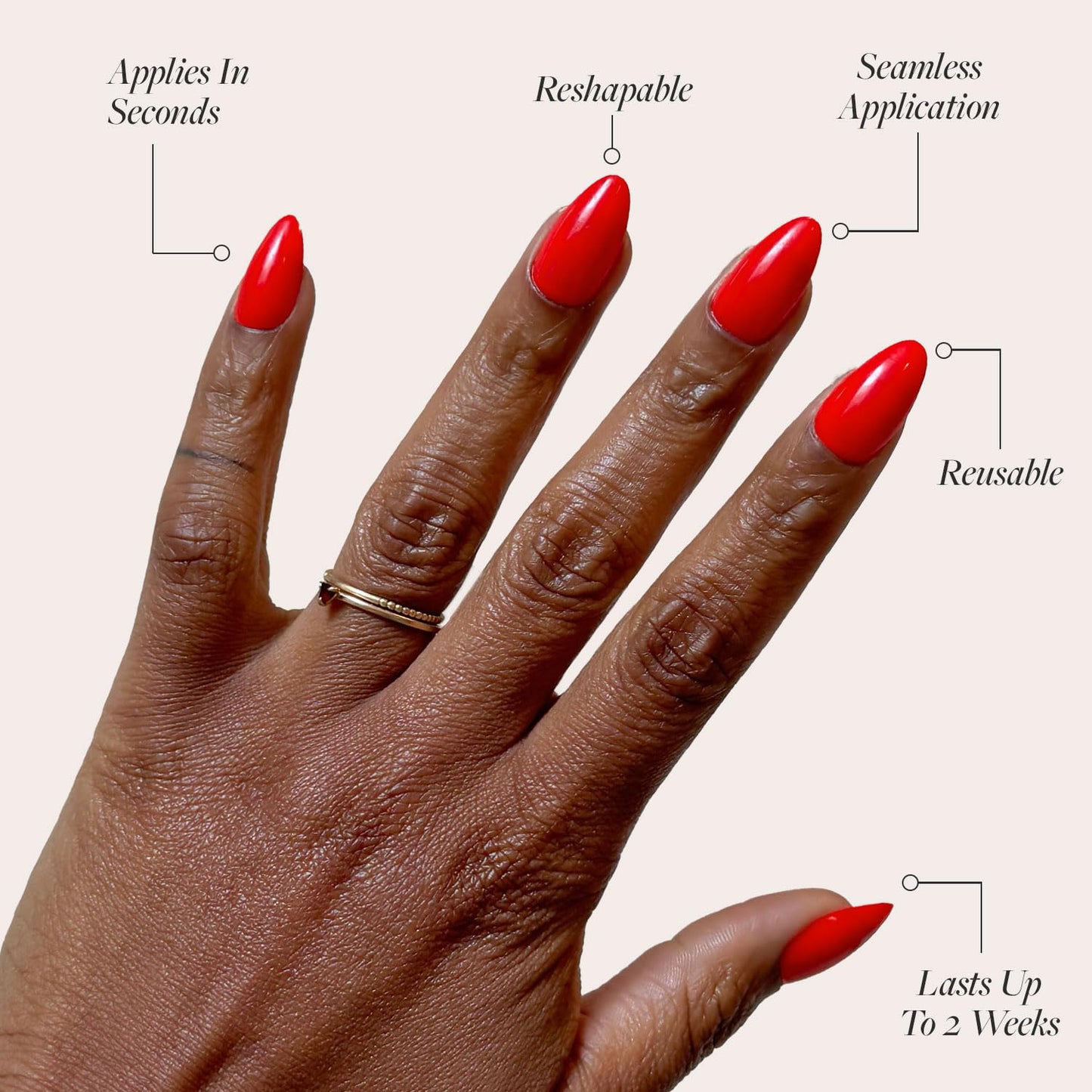 Glamnetic Press-On Nails Bundle - Midnight Blue & Fiery Red | Dark Navy Blue Short Almond False Nails | Bright Red Short Almond Fake Nails | Reusable, Salon-Quality Nail Kits