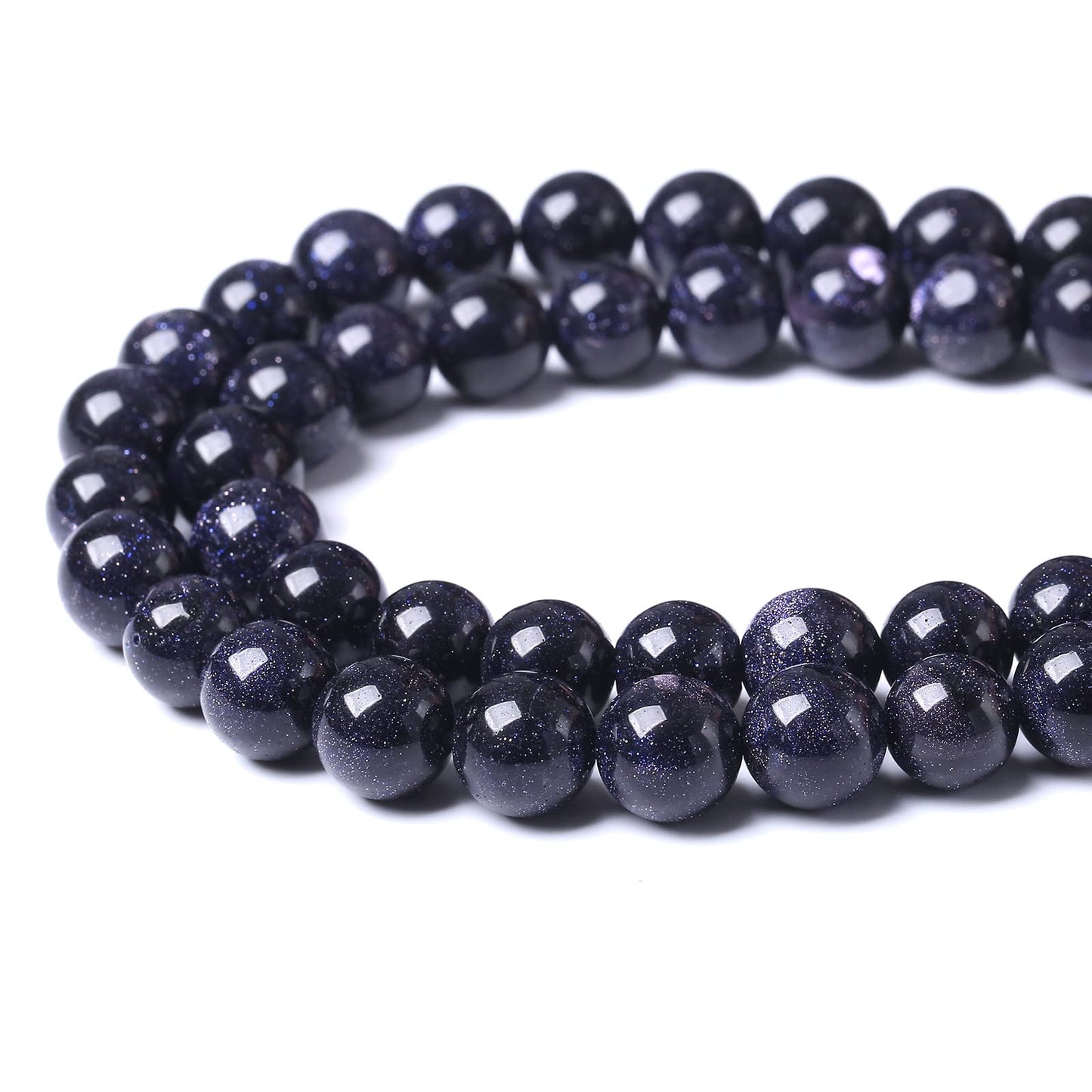 36PCS 10MM Natural Blue Sand Stone Beads Energy Healing Beads for DIY Jewelry Bracelet Necklace Making for Jewelry Making15Inch