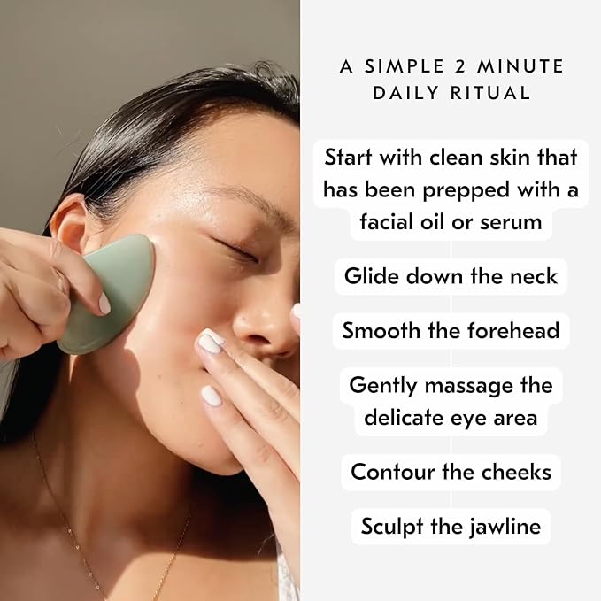 Mount Lai Jade Gua Sha Facial Tools – The Stone of Eternal Youth – Face & Body Guasha Tools for Self-Care, Massager for Sculpting, Muscle Tension Relief & Puffiness Reduction