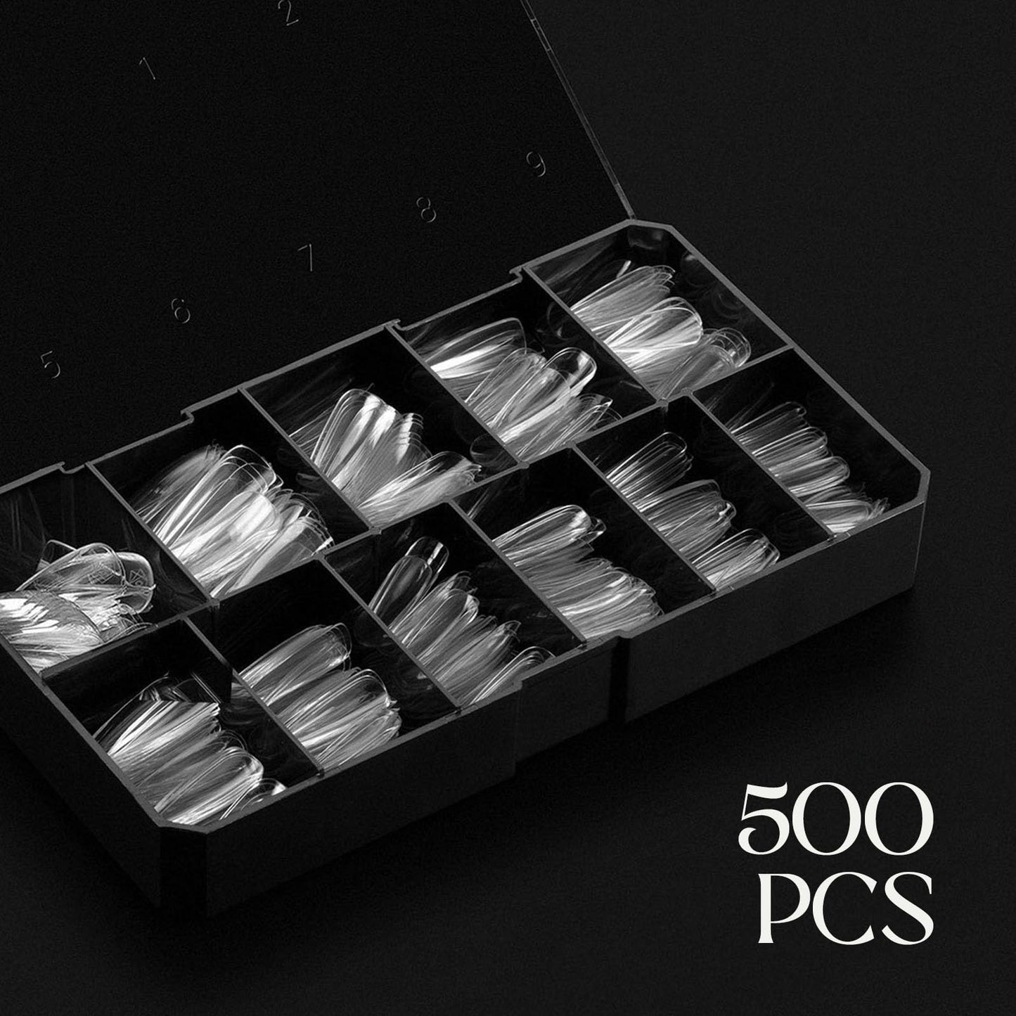 Aprés Gel-X® Natural Stiletto Long Tip Box | 500pc Gel-X Tips, 11 Sizes 00-9, Premium Quality