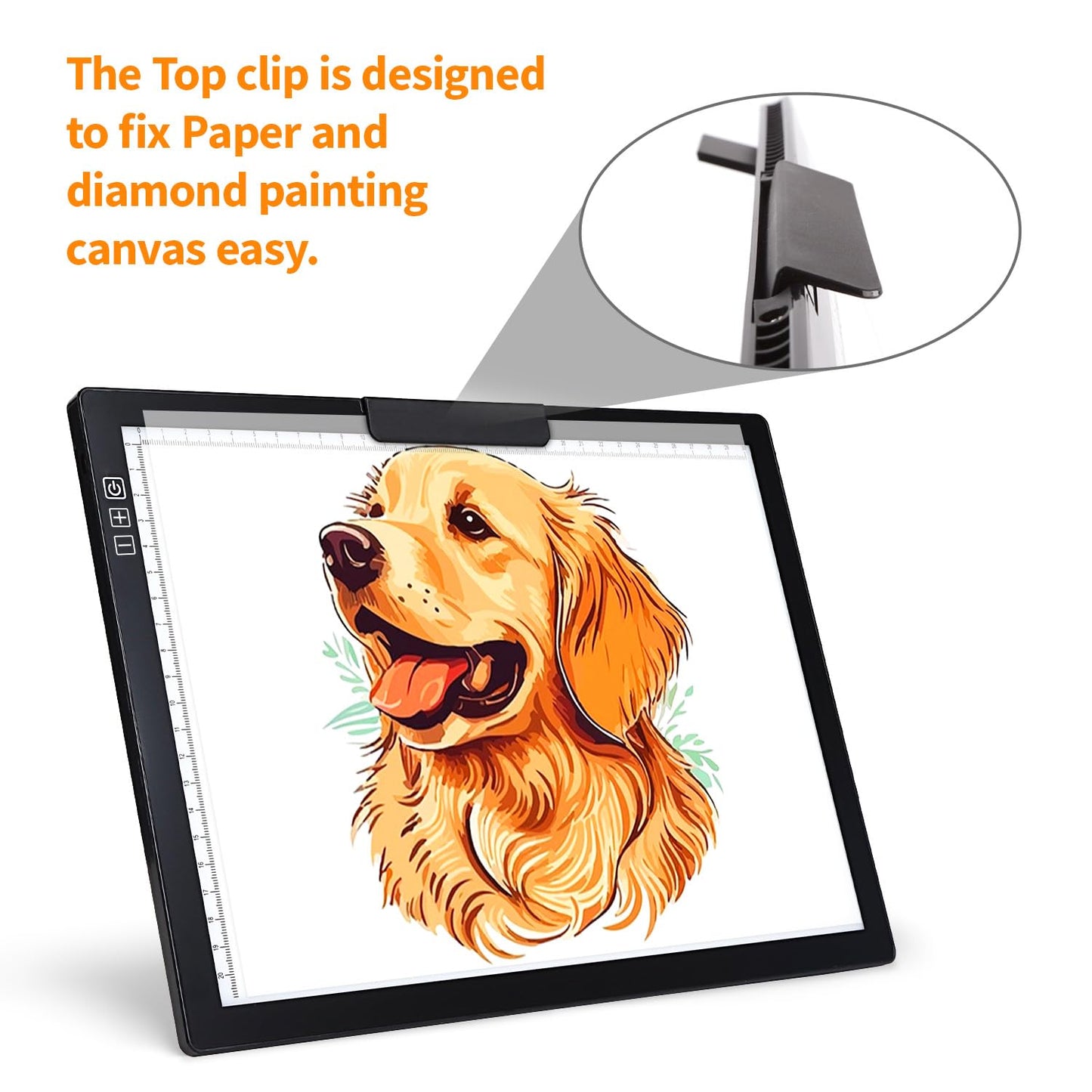 Zocelight Rechargeable A4 Light Box,led Light pad with Built-in Stand & Clip,6 Levels of Brightness Light Box for tracing,Diamond Painting.Light Table for Artists,Drawing,Sketching,Animation,X-ray