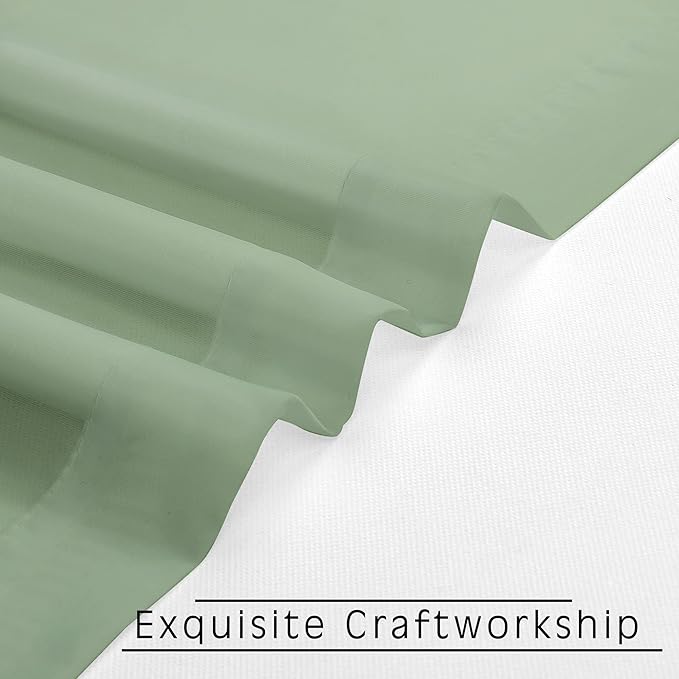 OVZME Living Room Sheer Curtains 120" Length 2 Panels Set for French Door, Gorgeous Window Decoration for Wedding & Party & Backdrop & Canopy, Sage Green, Each 42Wx120L, 1 P
