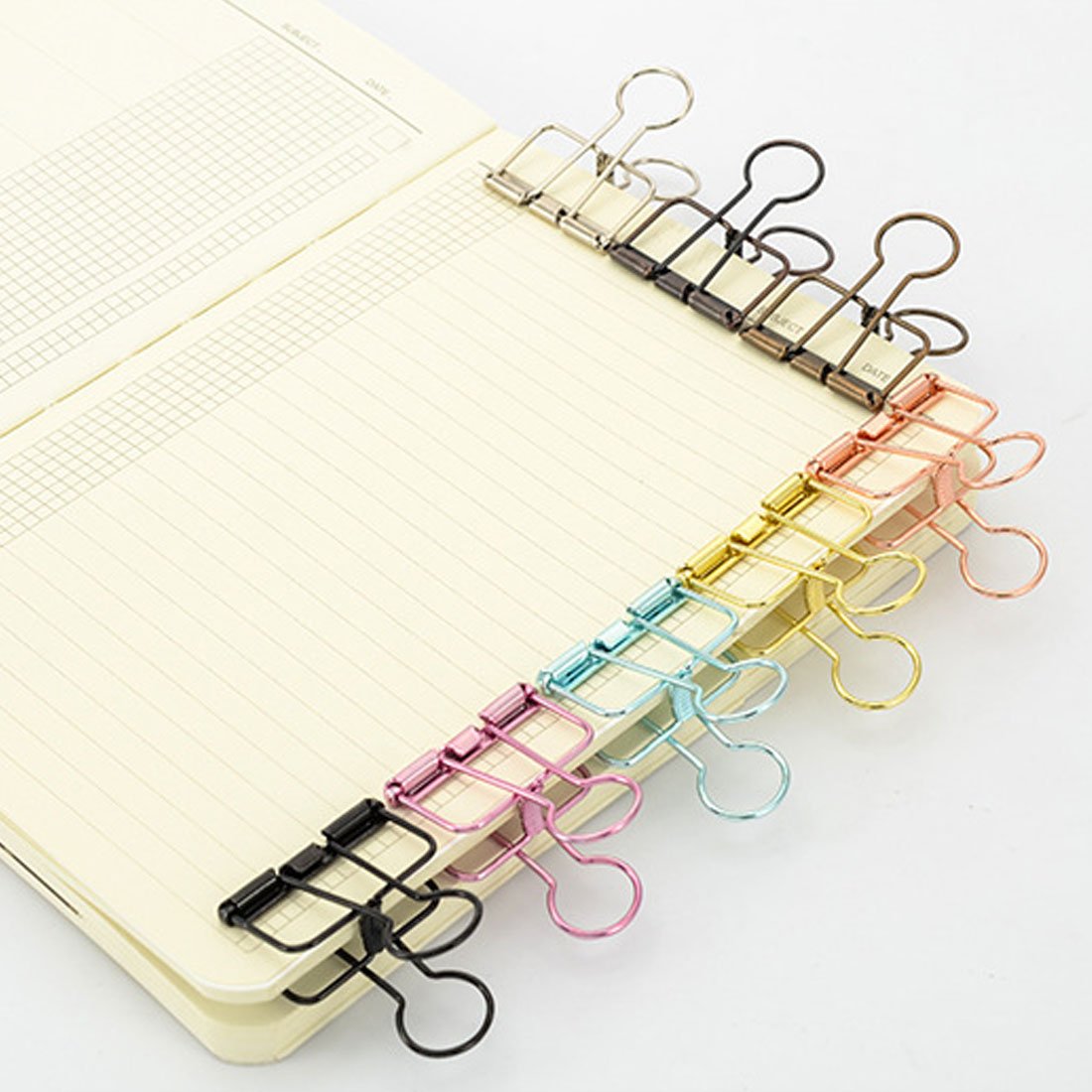 Hollow Out Paper Binder Clip Invoice Bill Clip Office Supplies Pack of 20 (M, Bronze)