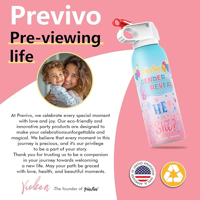 Gender Reveal Fire Extinguisher &Confetti Powder Cannon Set Pink 6 Pack-100% Biodegradable Powder Smoke - Ideas Party Gifts
