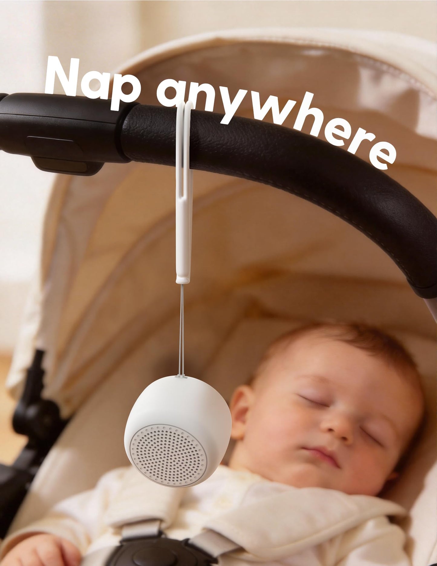 Babelio White Noise Sound Machine for Adults Kids Baby, Mini, 15 Non-looping Sounds, Timer, Memory Function, Easy to Pocket and Travel White