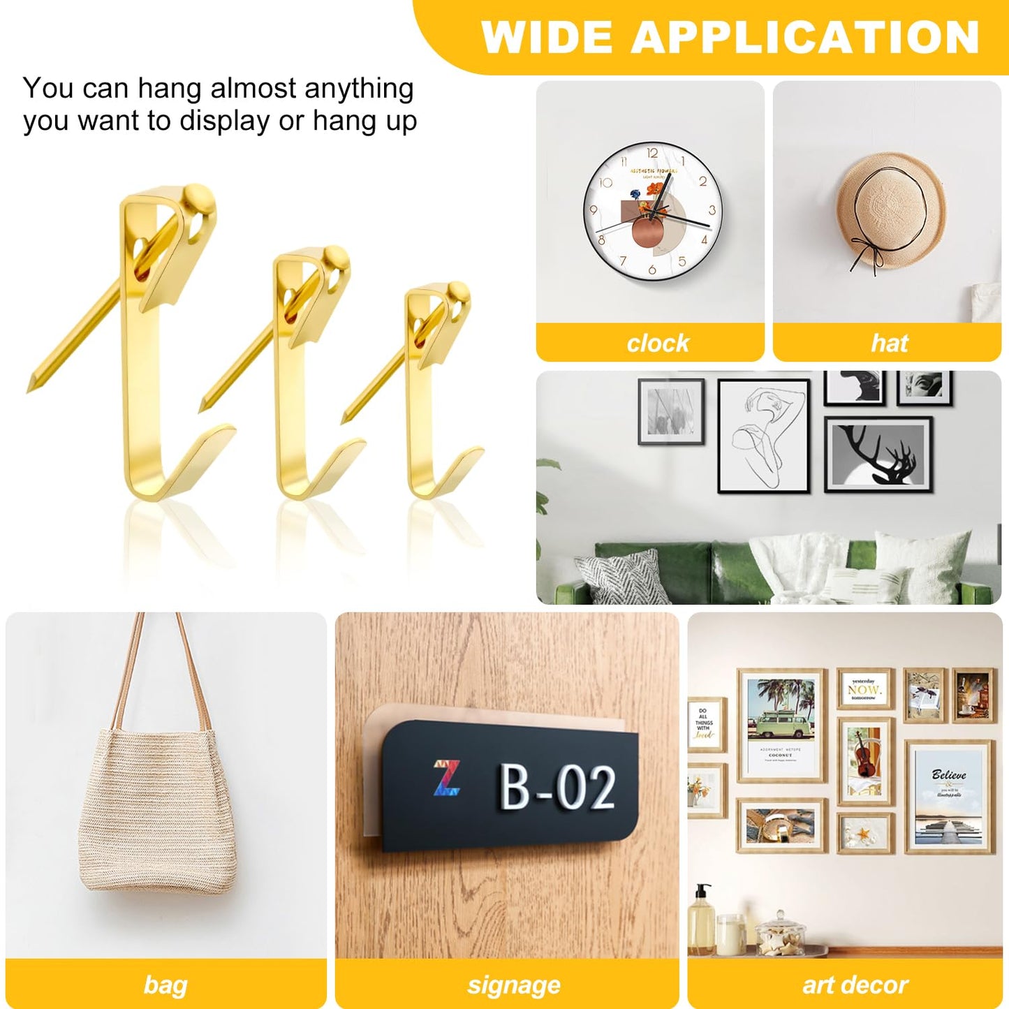Stalishare Picture Hanging Kit 220PCS, Instaframe Easy Picture Hang and Level Tool, Wall Hanging Kit Assorted with Sawtooth/ Wire Hangers, Small Hammer for Photo/ Painting/ Art/ Canvas/ Home Decor