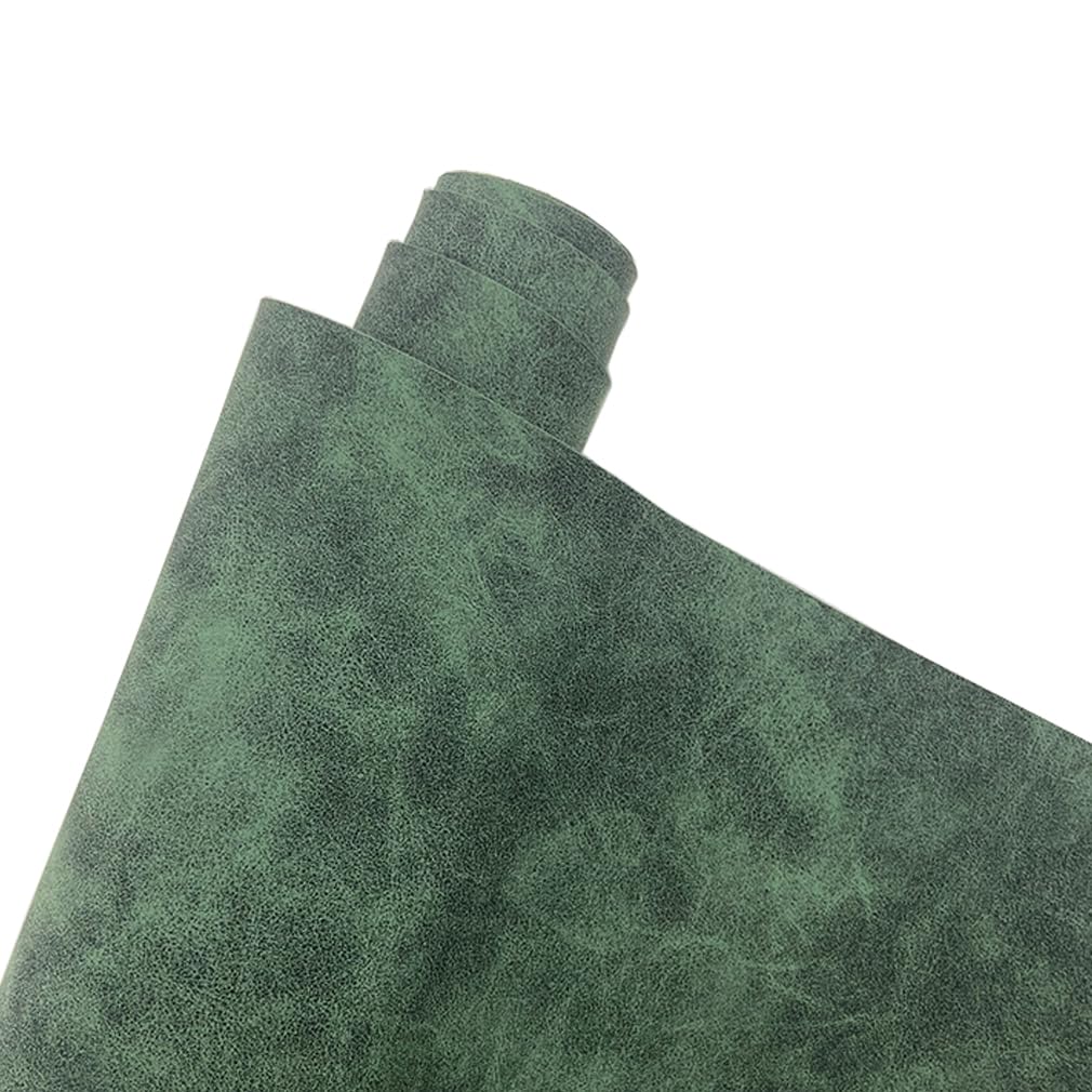 12" x 54" Soft Vegan Synthetic Faux Leather Fabric for DIY Crafts, Smooth Suede Craft Leatherette PU Fabric for Keychains Hairbows Projects Dark Green