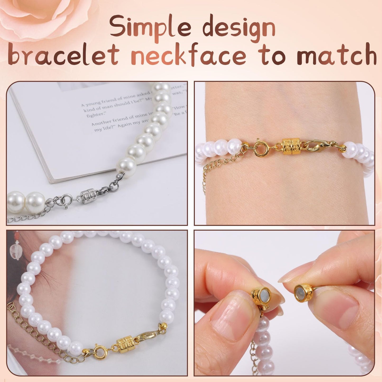 925 Silver Double Lobster Magnetic Necklace Clasps,Magnetic Jewelry Clasps for Necklaces Extender Bracelet Clasps and Closures (8silvery)