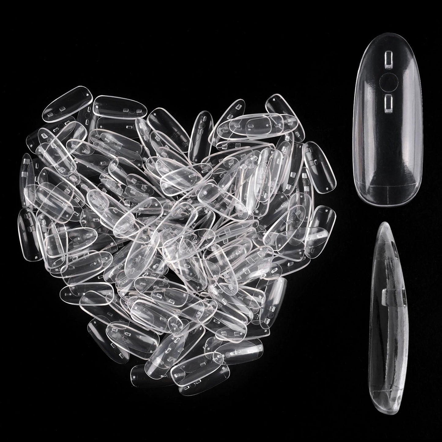 YINGJEE 150 Pcs Clear Replacement Nail Tips for C9 C10 Nail Color Display Swatch Book (Transparent)