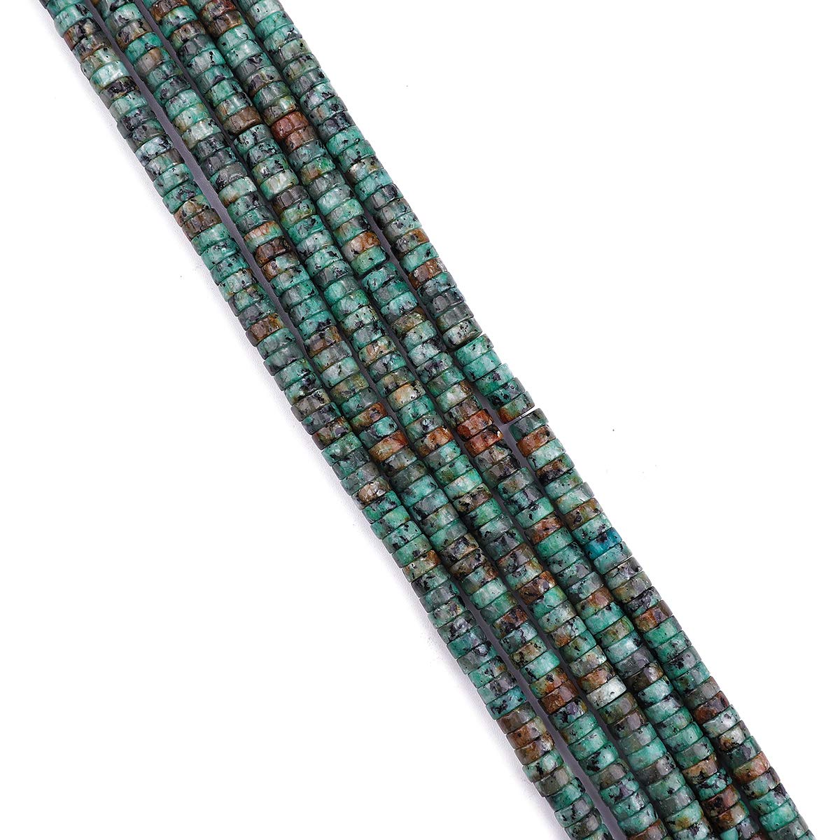 BEADIA Natural African Turquoise Spacer Beads Caps Loose Semi Gemstone for Beading Jewelry Making 6mmx3mm 38cm