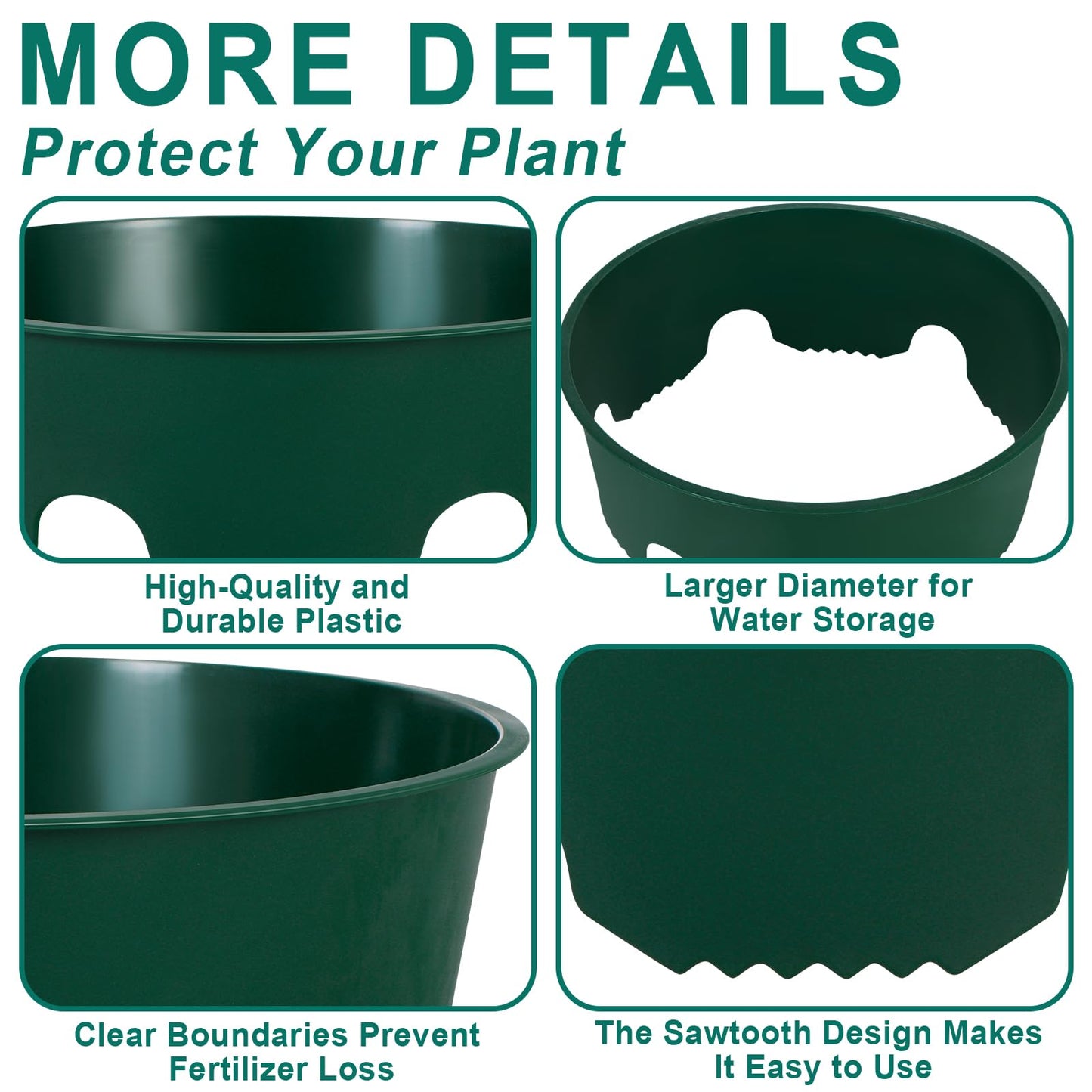 GJQ 6PCS 12 Inches Plant Rings for Outdoor Plants, Plant Rings, Planting Ring, Planting Grow Rings to Separate Rock and Pest for Deep Watering Veggies Herbs and Flowers
