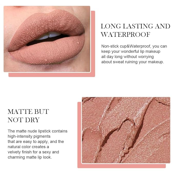 BINGBRUSH Crayon Matte Longwear Lipstick Pack Set,Moisture Smooth Color Stick Ultimate Lip Crayon for Makeup Collection - Waterproof Velvet Lipgloss (02#, 1 Count (Pack of 1))