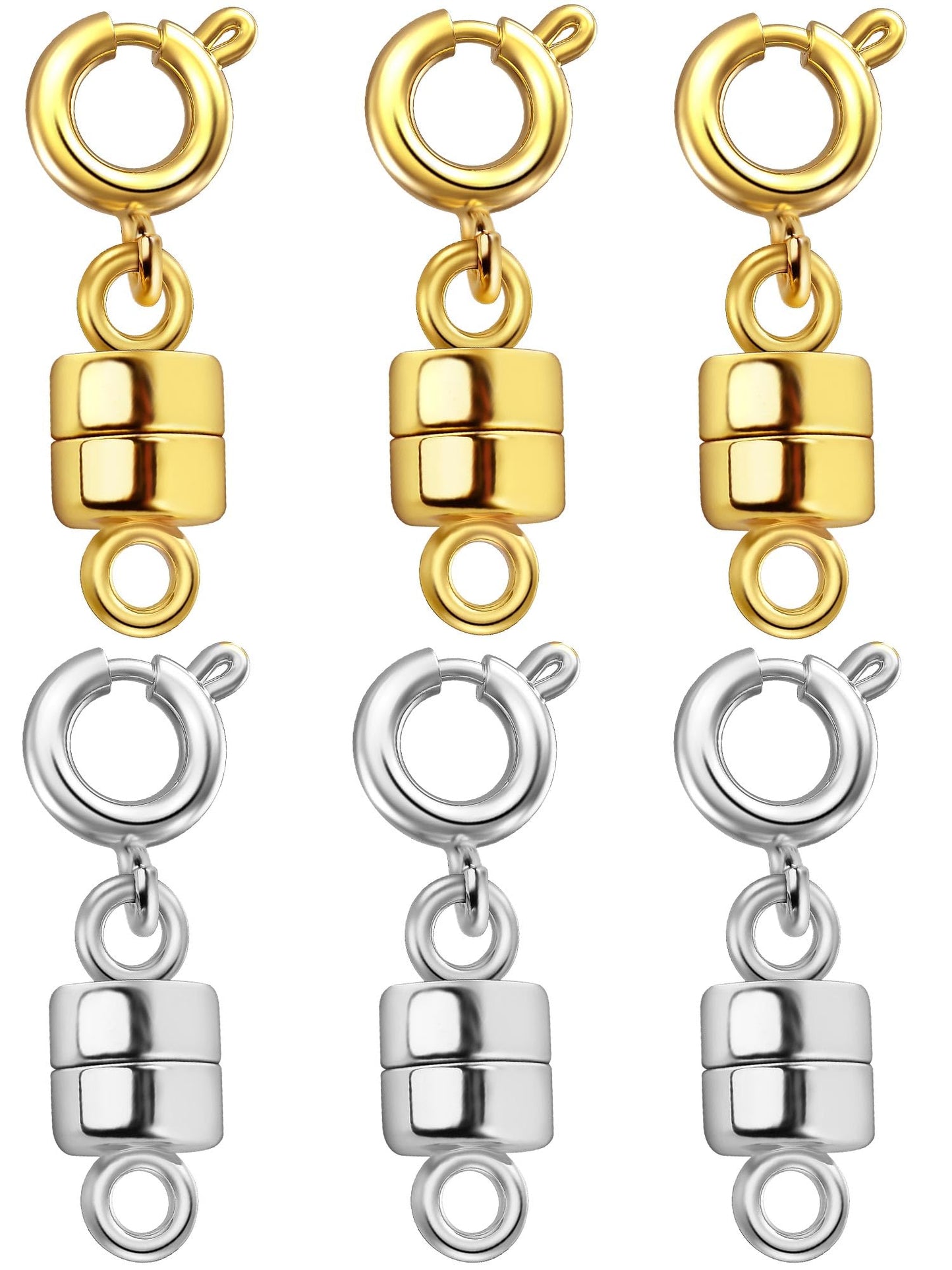 Dailyacc Magnetic Necklace Clasps and Closures - Safety 14 K Gold and Silver Jewelry Converters for Bracelets Chain Extender