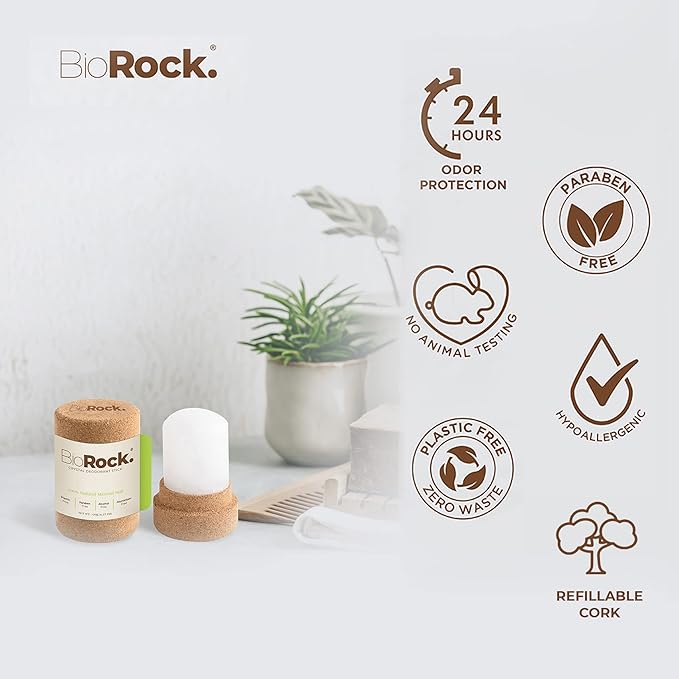 Crystal Natural Deodorant Refill * 2 Packs - Unscented Plastic & Aluminum Free Salt Stick Deodorant for Women & Men Eco-Friendly, Sustainable, Zero Waste 4.25 oz * 2