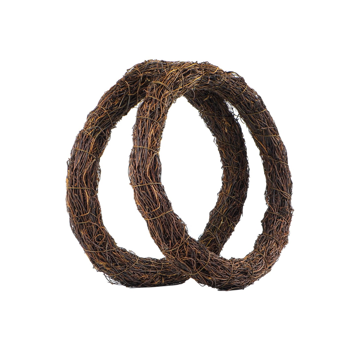 Temfmy Natural Grapevine Wreath for Crafts - 14 Inch Round Rattan Twig Wreath Base - DIY Wreaths Making Supplies for Decor - 2 Pack