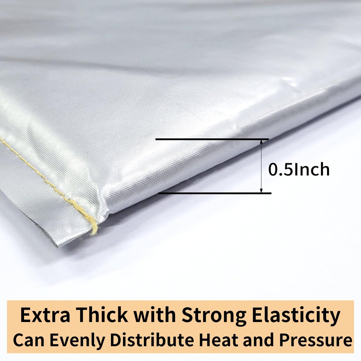 Heat Press Pillow Bundle - 8 Pack Including 4 Size Silver Heat Pressing Transfer Pillows, 2 Teflon Paper Sheets, 2 Rolls Heat Resistant Tape for Heat Press Sublimation Projects