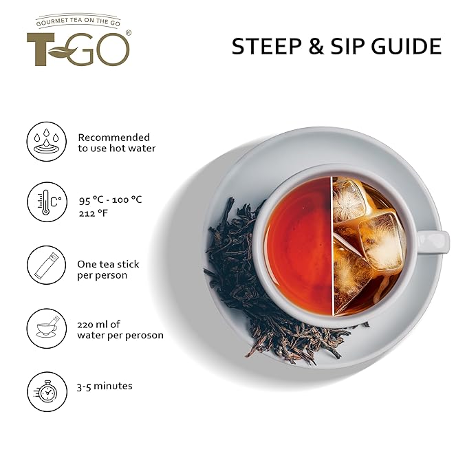 T-GO Sweet Honey Black Tea Organic Tea Bags Convenient Sticks Stirring Spoon Real Honey Packets for Immunity 15 Tea Sticks