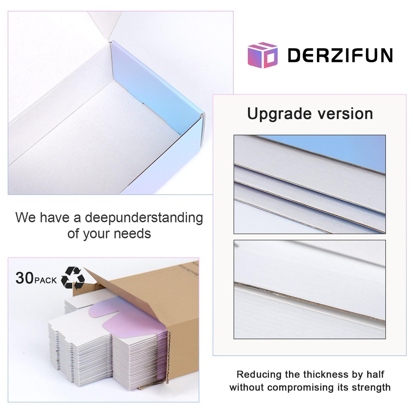 DERZIFUN 6x4x2 Inch Small Shipping Boxes for Small Business, 30 Pack Purple Mailing Boxes Corrugated Cardboard Mailer Gift Packaging Box