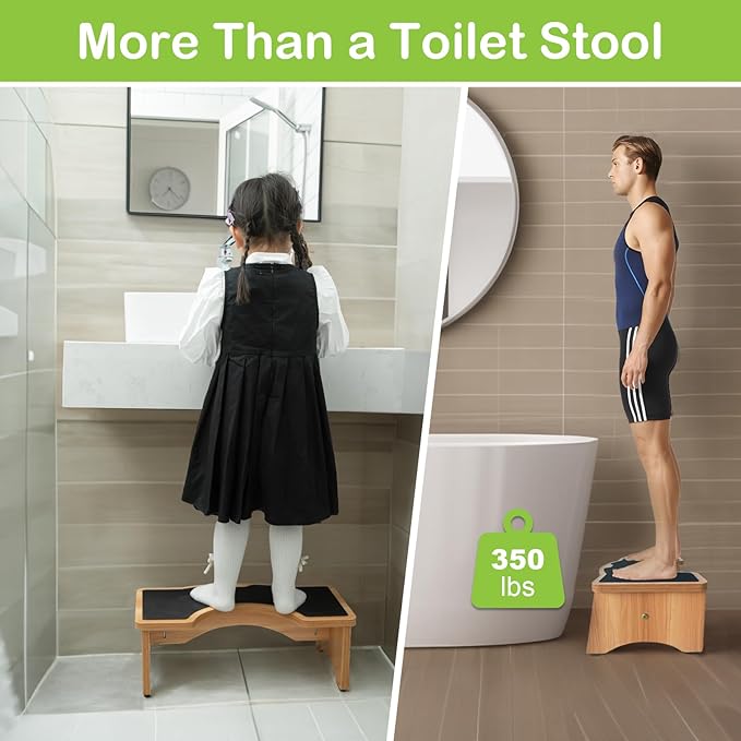 StrongTek Extra Large Toilet Stool, Adults Squatting Poop Stool, Anti-Slip Bathroom Step Stool for Kids and Seniors, Heavy Duty 400 lbs Capacity