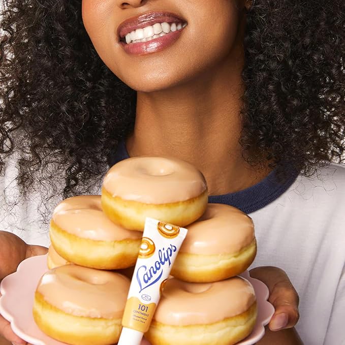 Lanolips 101 Ointment - Lanolin Lip Balm for Smooth, Hydrated & Healthy Lips - Multipurpose Lip Ointment with Lanolin Oil for Dry Lips, Cuticles & More - Glazed Donut (0.52 oz)