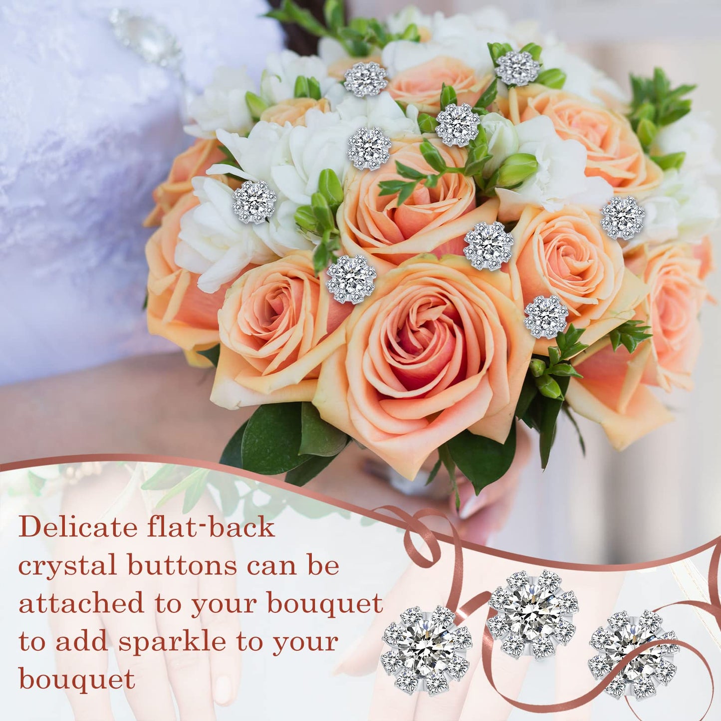70 Pcs 16mm Rhinestone Embellishments Flatback Buttons Jewelry Flower Crystal Accessory for Crafts DIY Jewelry Making Wedding Decoration Bridal Bouquet Halloween Christmas(Silver)