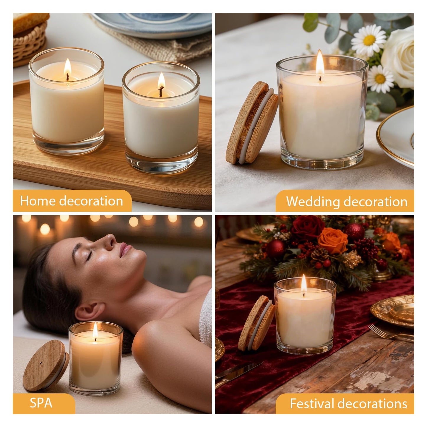 Trxvxo 12 PCS 6oz Rose Scented Pure Soy Wax Aromatherapy Candles | Relaxing Home Fragrance Gift Box | Bulk Favors for Wedding, Party, Spa & Home Decor