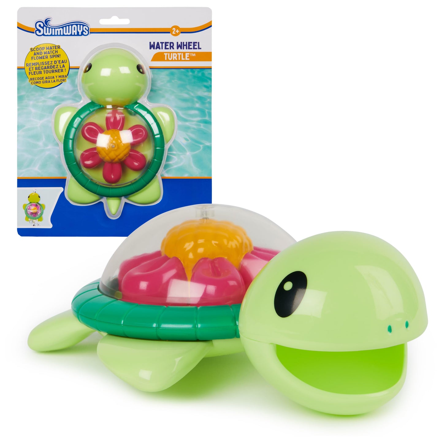 SwimWays Water Wheel Turtle, Kids Pool Accessories & Swimming Pool Toys, Turtle-Themed Water Toys for Kids Ages 2 & Up