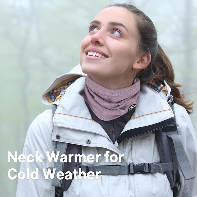 MCTi Neck Gaiter Warmer Winter Fleece Scarves Beanie Hat for Skiing Cycling Elastic Closure