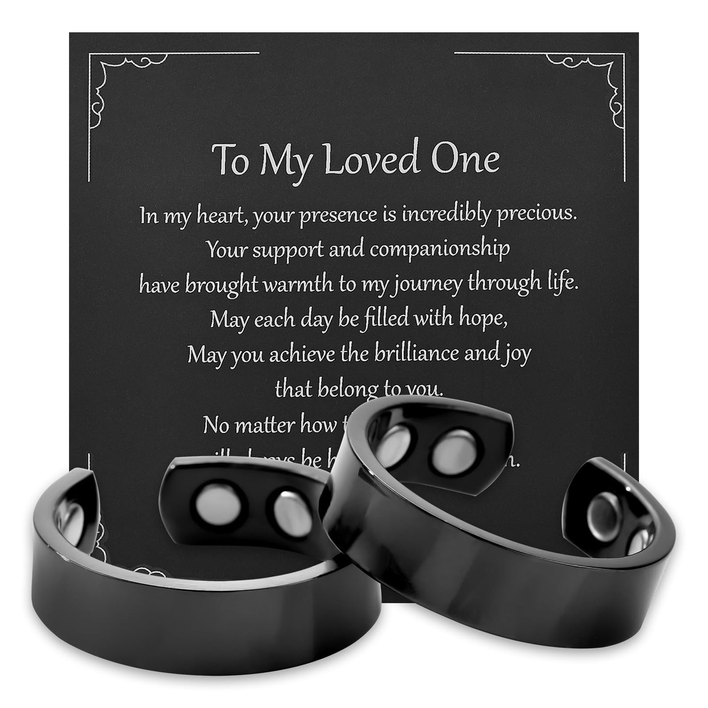 MagEnergy 2PCS Copper Rings for Men & Women, 99.9% Pure Copper Magnetic Adjustable Thumb Ring with Strong Magnet, Jewelry Gift with Present Box