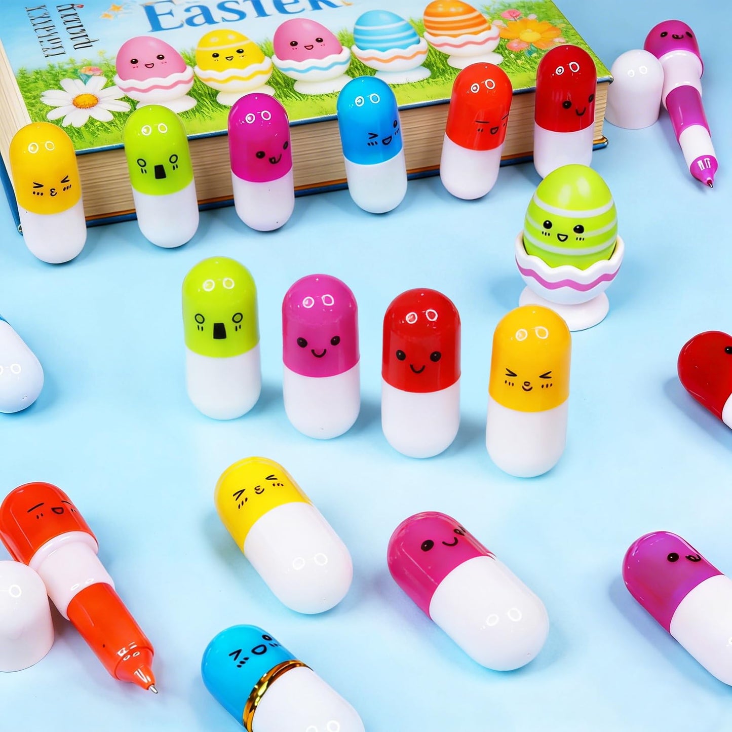 28 Pack Easter Basket Stuffers, Retractable Pens Transform Novelty Pen for Kids Class Prizes Easter Gifts Classroom Exchange Boys Girls Easter Stationery Party Favor Easter Basket Stuffer Fillers