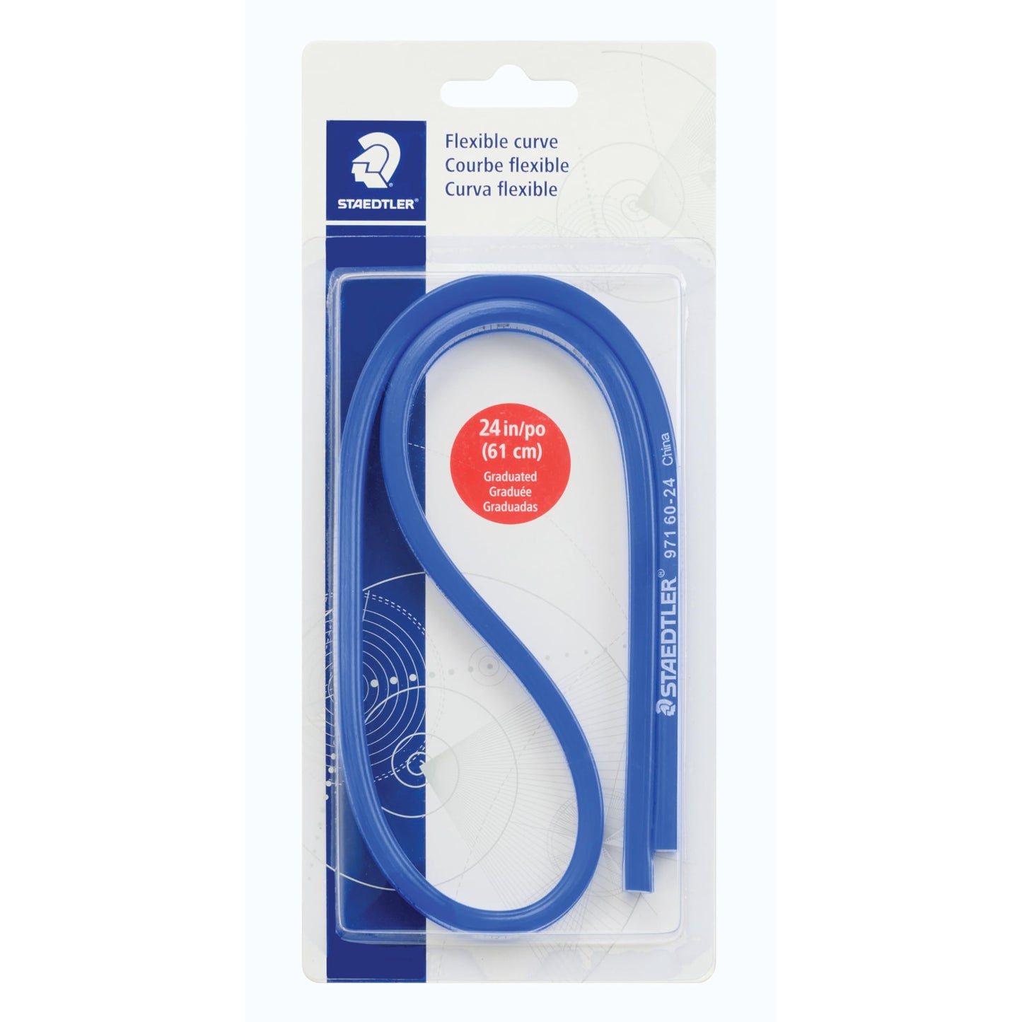 Staedtler Flexible Curve with Inch and Metric Scale Markings, 24 Inch/60cm, 97160-24BK