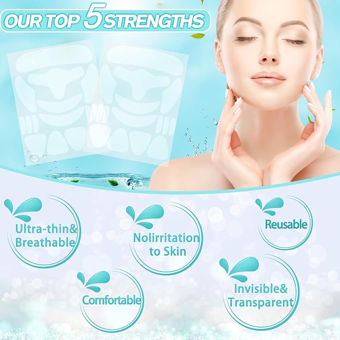 Face Tape for Wrinkles Overnight, 208Pcs Wrinkle Patches for Face Overnight, Anti Wrinkle Patches to Reduce Fine Wrinkles, Facial Smoothing Patches for Neck Frown Smile Lines