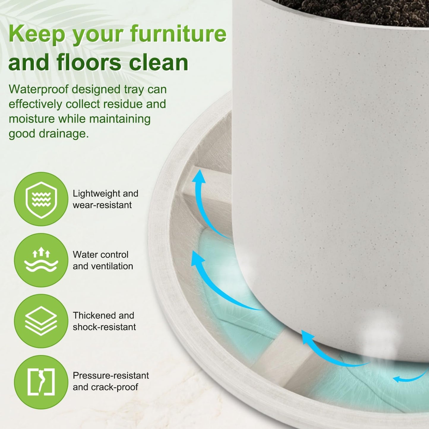 M METERXITY 2-Pack Plant Saucer, 6.3 Inch/16 cm Plastic Plant Trays Thicker for Pots/Indoor/Outdoor/Water Drainage and Protection, Flowerpot Drip Tray [Mocha]